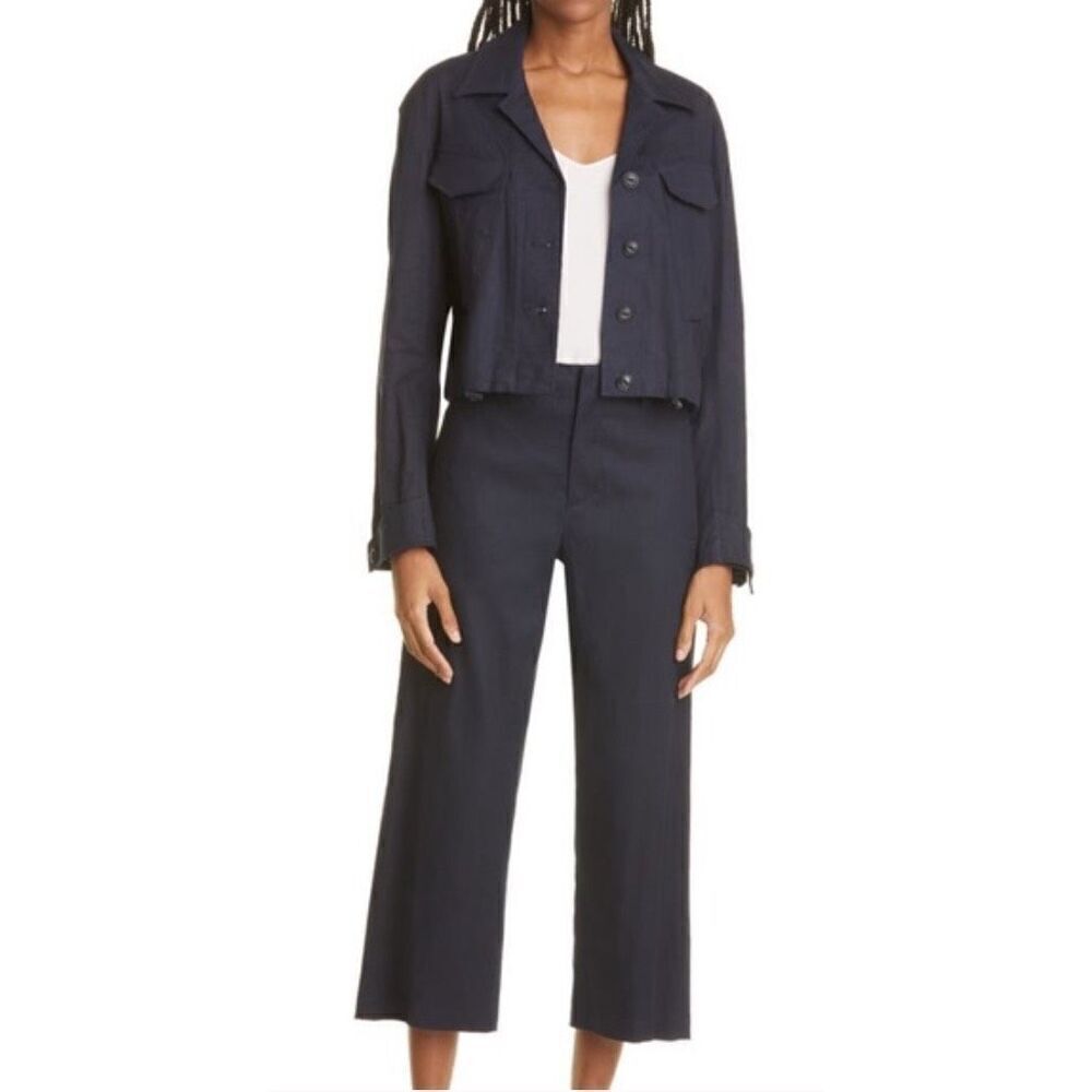 Rag & Bone Piper Linen Jacket In Navy Nwot Size Xl - image 5